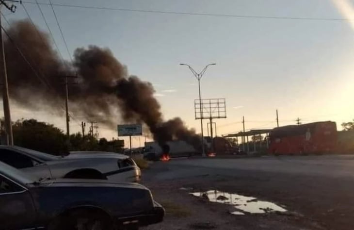 Reportan balaceras, bloqueos y quema de vehículos en Matamoros