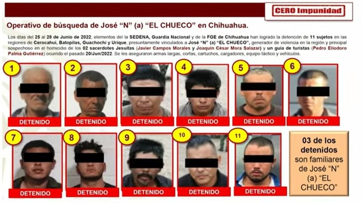 Suman 11 detenidos vinculados a célula de 'El Chueco'
