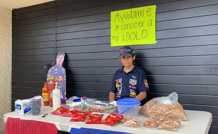Joven vende frituras para cumplir su sueño: conocer a 'Checo' Pérez
