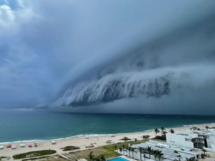  ‘Nube cinturón’  cubrió el cielo de playa Miramar en Tamaulipas quedó grabada en video