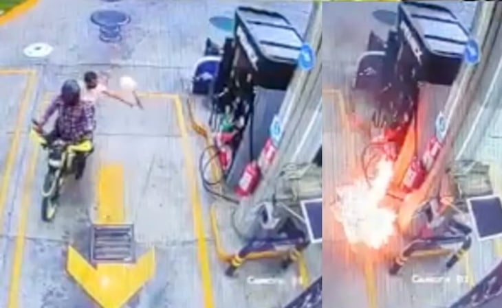 VIDEO: Sujetos lanzan bombas molotov a gasolinera en Uruapan