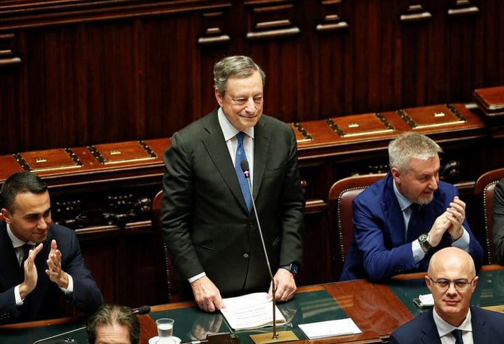 Mario Draghi anuncia su renuncia tras perder votaciones en el Parlamento de Italia