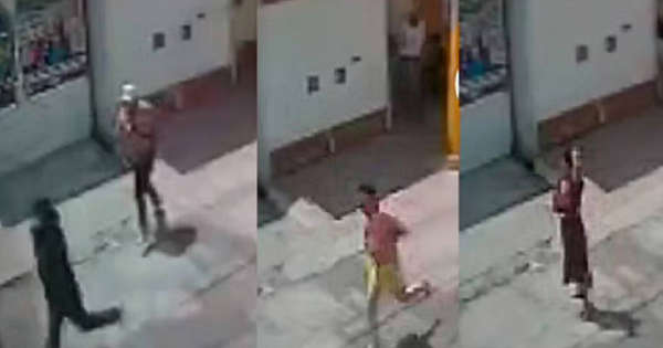 VIDEO: Captan a hombre en ropa interior persiguiendo a delincuentes en CDMX