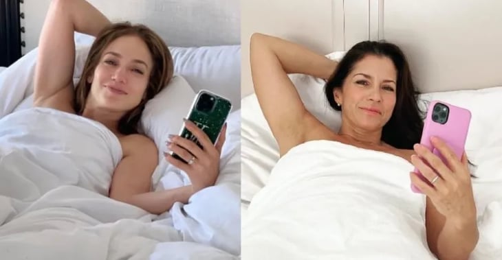 Eugenio Derbez y Alessandra recrean foto de Jennifer Lopez en la cama