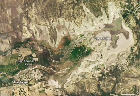 La NASA muestra fotos de la sequía en presa Cerro Prieto en Nuevo León