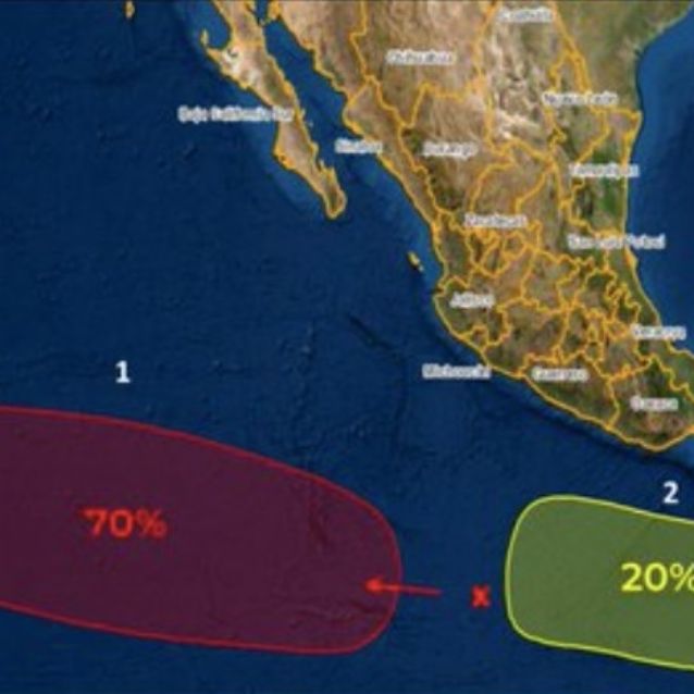 México revisa zona de baja presión en Pacífico con 90% de potencial ciclónico
