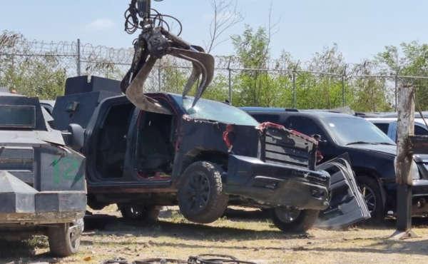 257 autos blindados destruidos del crimen organizado en Tamaulipas