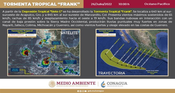 Se forma tormenta tropical 'Frank', sigue la trayectoria en vivo
