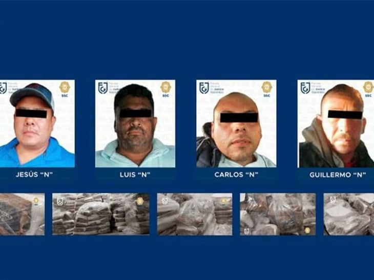 Trasladan al reclusorio Norte a 4 detenidos por decomiso histórico de cocaína en CDMX