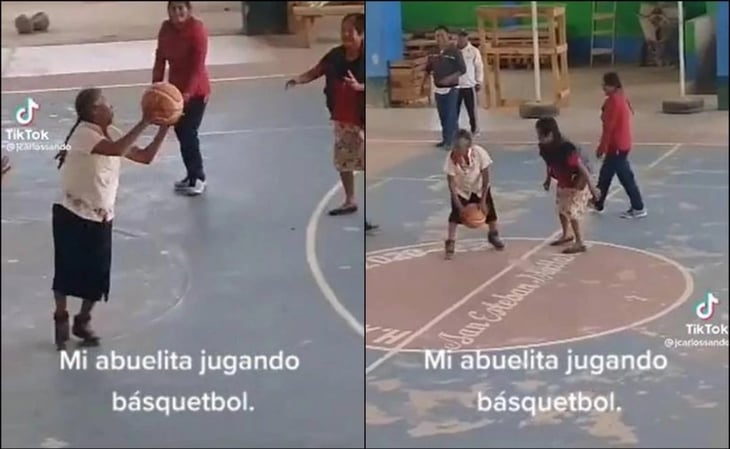 Abuelita oaxaqueña sorprende por forma de jugar basquetbol en TikTok