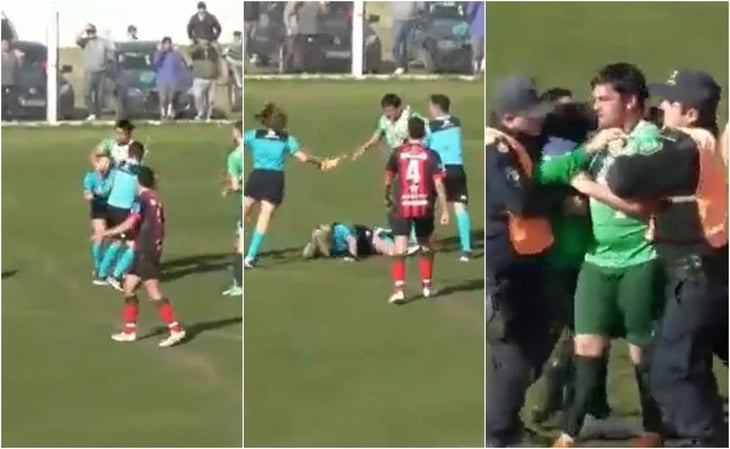 Futbolista golpea a árbitra y termina preso