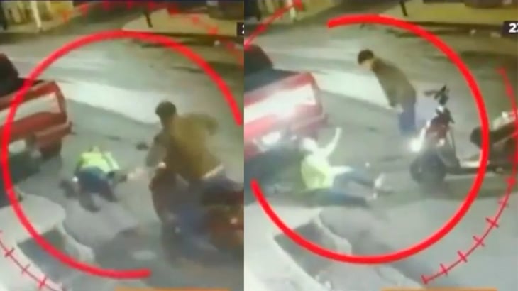 VIDEO: Hombre en moto atropella y golpea a mujer en la GAM