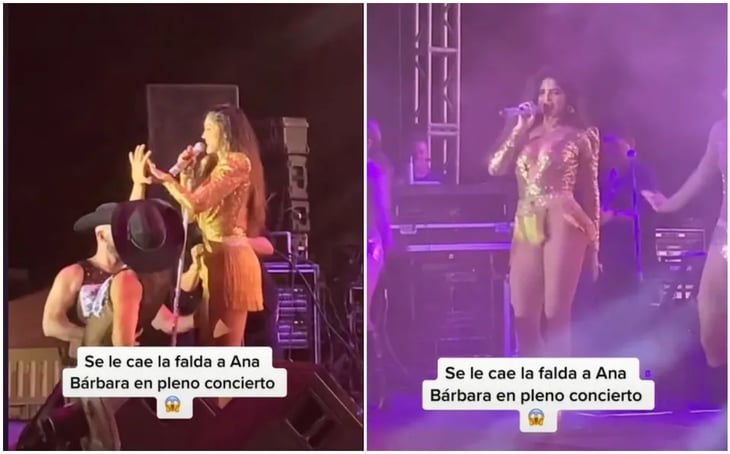 Ana Bárbara sufre accidente con su vestuario en pleno show: 'me pasa por andar de loca'