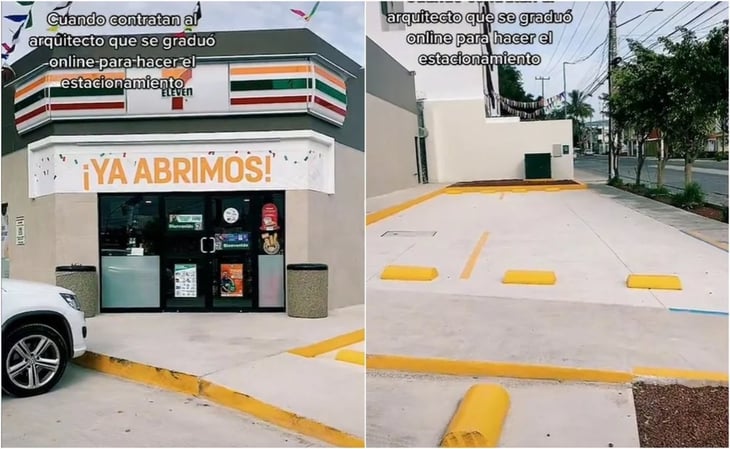 VIDEO: Inauguran 7-Eleven sin entrada a su estacionamiento