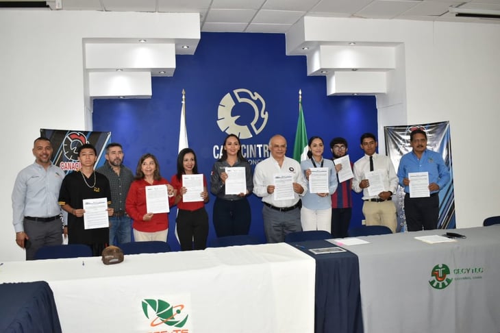 Canacintra y dos escuelas del Cecytec de Castaños y Frontera firman convenio de educación Dual