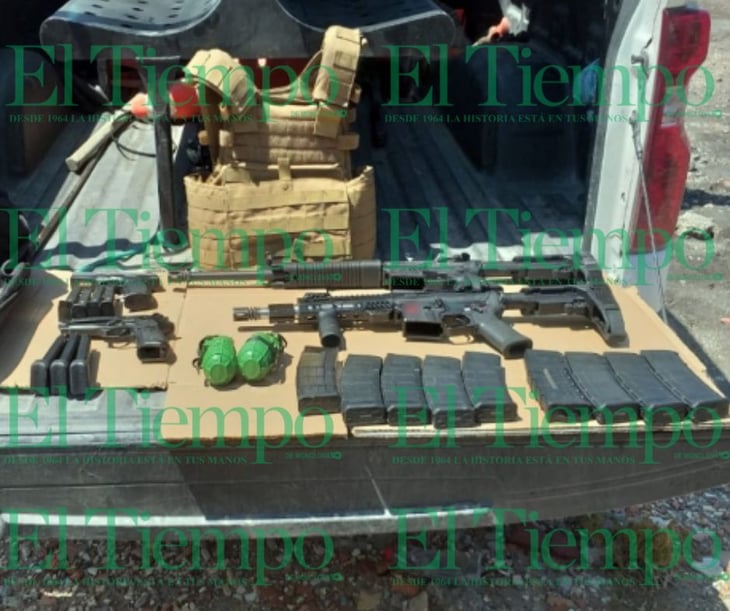 Guardia Nacional localiza fusiles de asalto, granadas y material bélico en finca abandonada