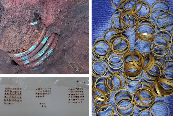 Encuentran una tumba rumana con un tesoro antiguo de anillos de oro