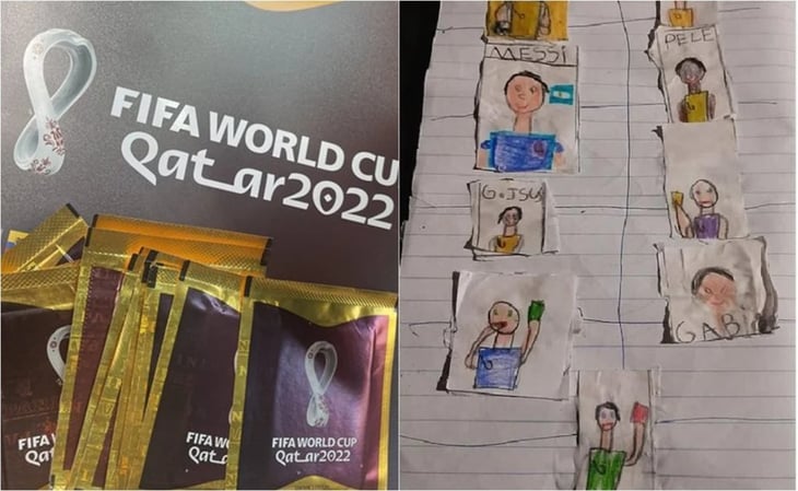 Niño dibuja su propio álbum del Mundial por falta de dinero de sus papás