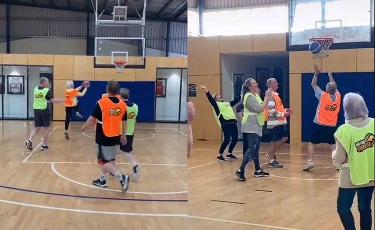 Abuelitos se vuelven virales en TikTok jugando basquetbol