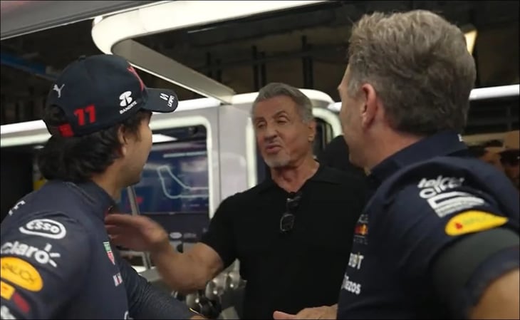 Checo Pérez recibió la visita de Sylvester Stallone previo al GP de Italia