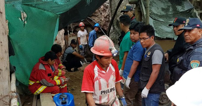 Tres hombres muertos y un herido deja derrumbe de mina en Perú