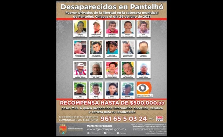 Ofrecen 500 mil pesos por información sobre desaparecidos en Pantelhó