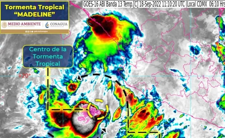 Tormenta tropical Madeline provocará lluvias torrenciales en Jalisco, Colima y Michoacán