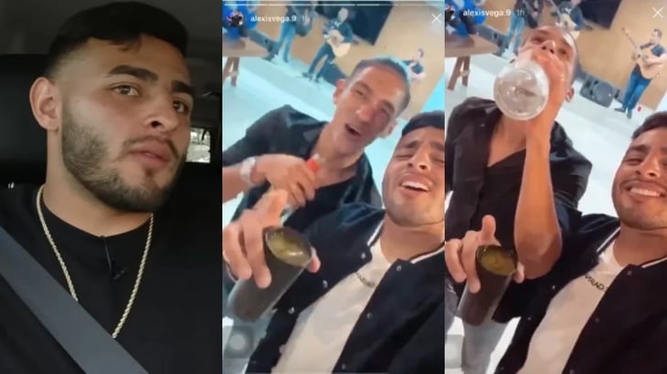 Por error, Alexis Vega puso público su video bebiendo vodka con Uriel Antuna