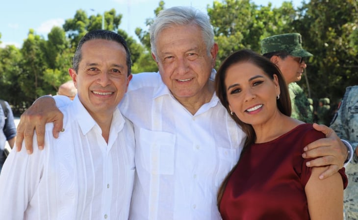 AMLO posa con Carlos Joaquín y Mara: destaca sucesión en Q.Roo sin conflictos