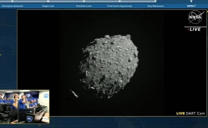  VIDEO. Así fue el impacto de nave de la NASA contra un asteroide para desviar su trayectoria