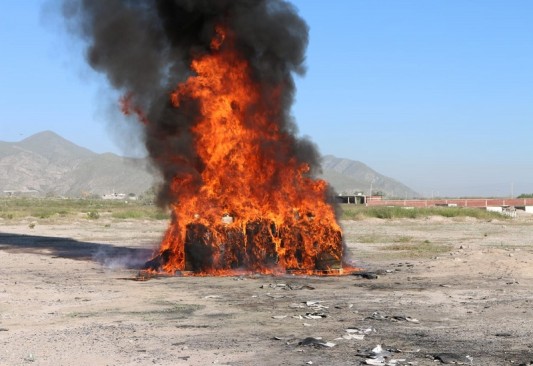 La FGR incinera más de media tonelada de droga en Coahuila