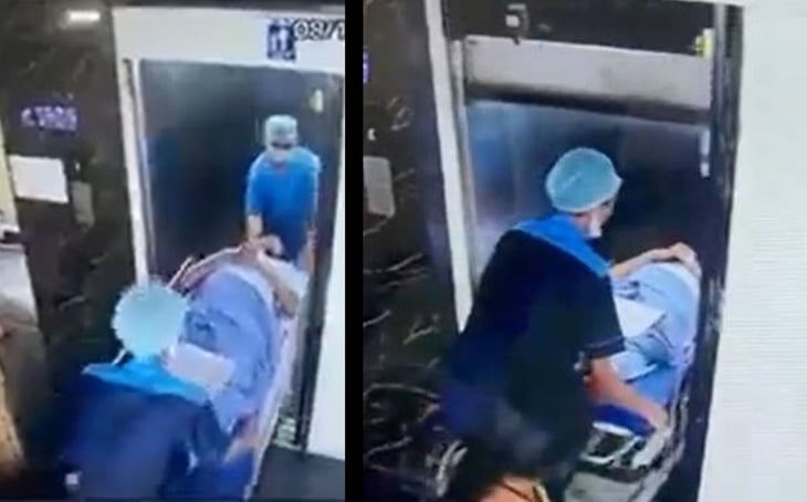 VIDEO: Accidente en elevador de hospital impacta y se vuelve viral
