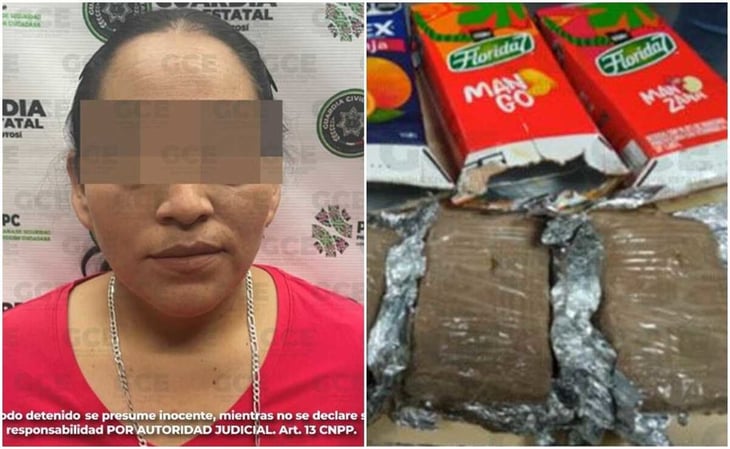 Mujer intenta ingresar más de 2 kg de marihuana en envases de jugo a la cárcel en San Luis Potosí