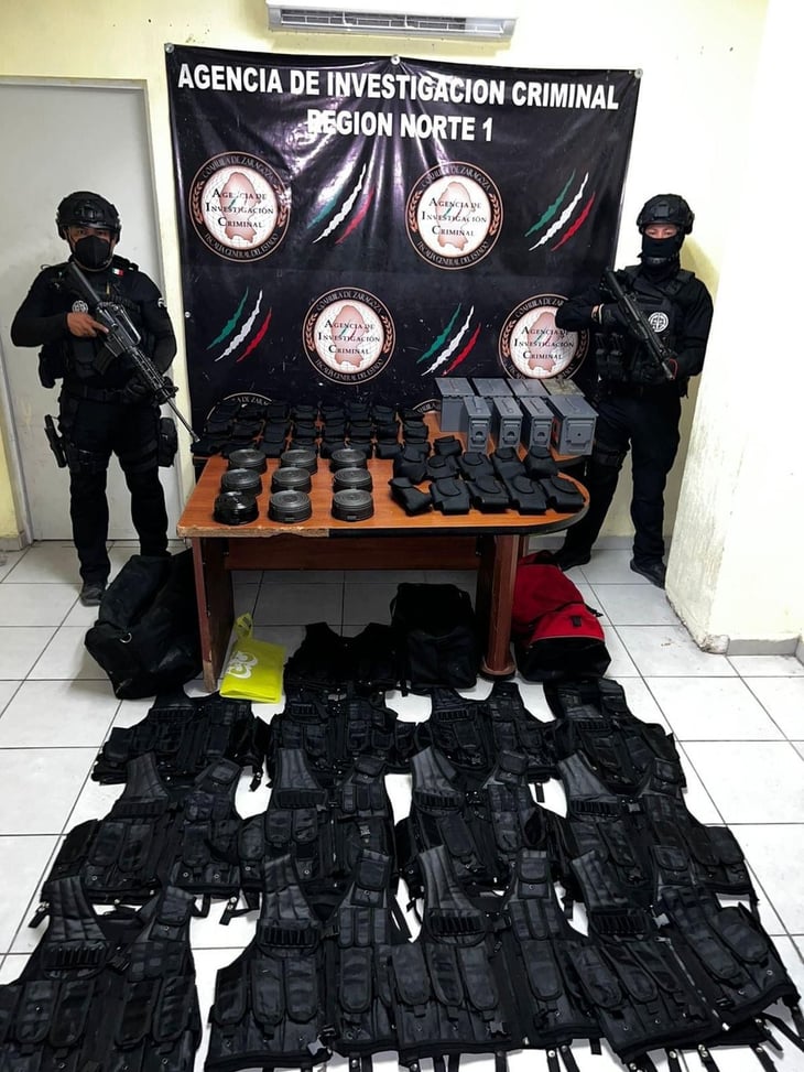 Agencia Criminal asegura arsenal y equipo táctico