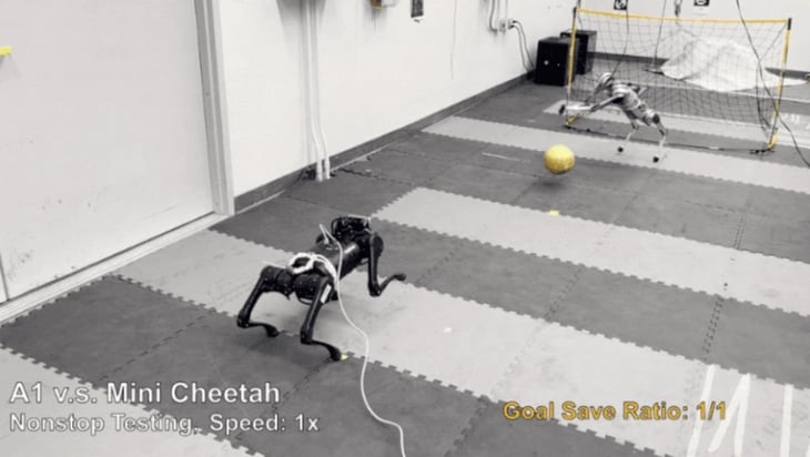 Robots arqueros Mini Cheetah compiten en ligas de fútbol 