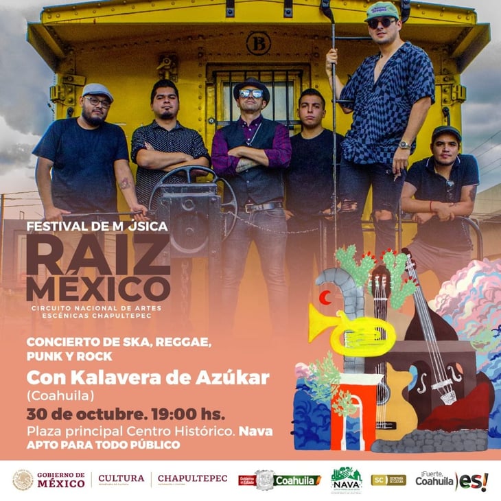 Secretaría de Cultura invita a festival de música 'Raíz México' en Nava el 30 de octubre