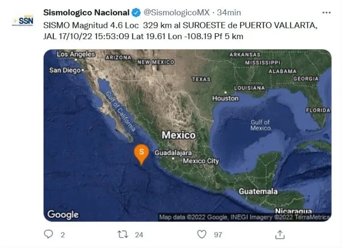 Temblor hoy, 24 de octubre: ¿De cuánto fue el sismo en México? Según el Servicio Sismológico Nacional
