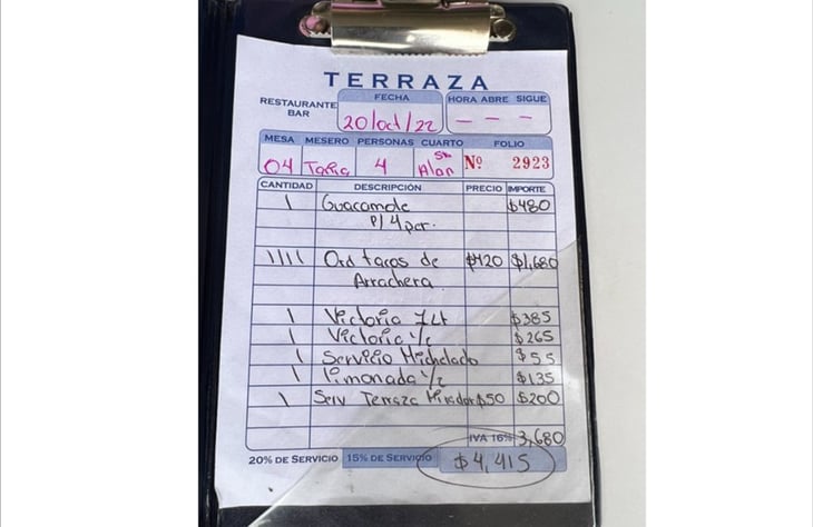 Cuenta falsa de terraza del Zócalo se hace viral tras cobro excesivo de cuenta
