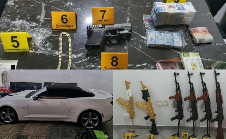 Arsenal bélico, 21.4 mdp, drogas y vehículos, lo asegurado al crimen organizado en Jalisco