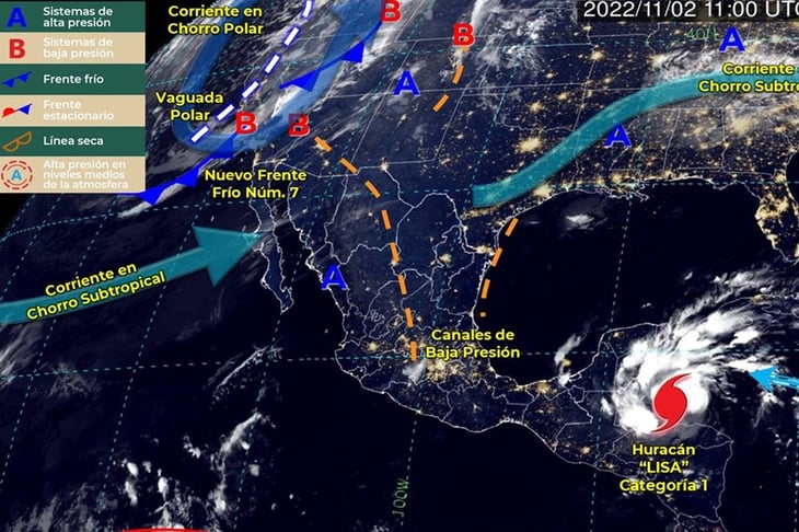 'Lisa' se convierte en huracán categoría 1; se localiza a 200 kilómetros de Quintana Roo