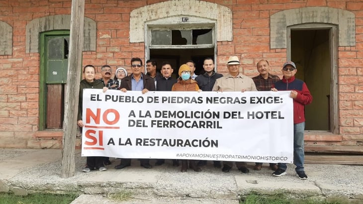 Ciudadanos exigen que no se derrumbe Hotel del Ferrocarril en Piedras Negras