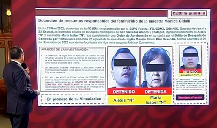 SSPC informa de un tercer detenido por el feminicidio de la maestra Mónica Citlalli