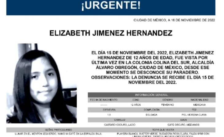 Hallan sana y salva a Elizabeth Jiménez en Pachuca, Hidalgo
