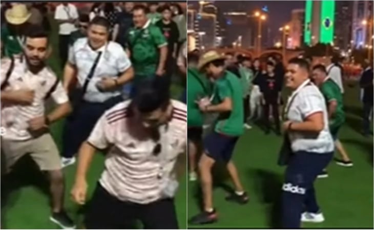 VIDEO: Mexicanos se organizan y bailan 'Payaso de rodeo' en la Copa del Mundo