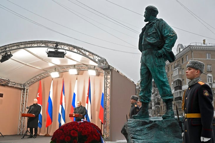 Putin y Díaz Canel develan monumento a Fidel Castro