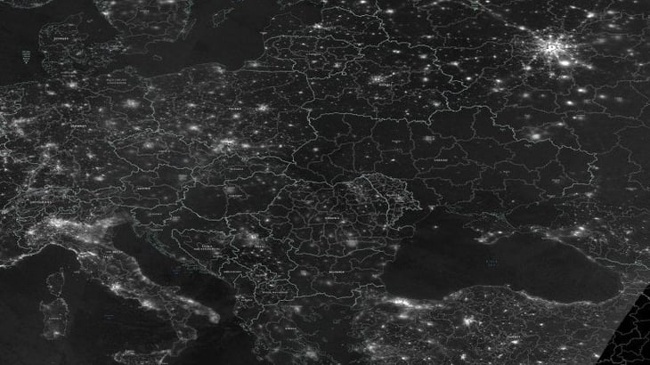 La impactante imagen satelital que muestra la dimensión de los apagones en Ucrania
