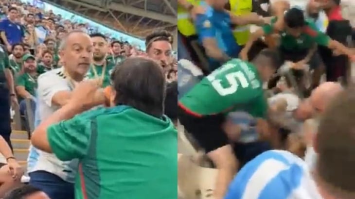 Fanáticos mexicanos y argentinos protagonizan pelea en las tribunas
