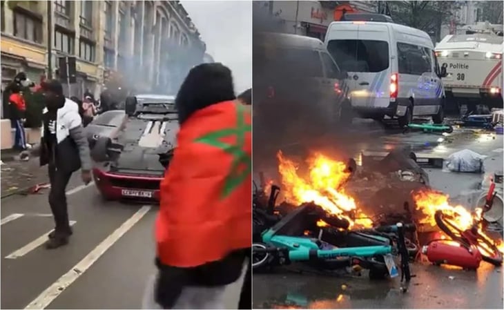 VIDEO: Victoria de Marruecos ante Bélgica en la Copa del Mundo provoca disturbios en Bruselas