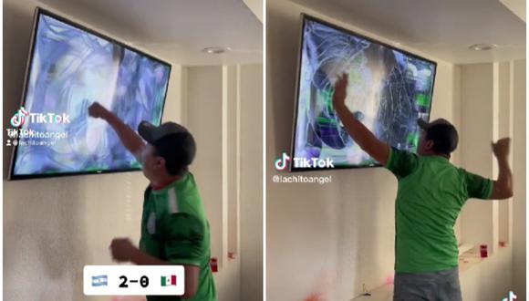 VIRAL: Hombre destruye pantalla tras fracaso de la Selección Mexicana en Qatar 2022