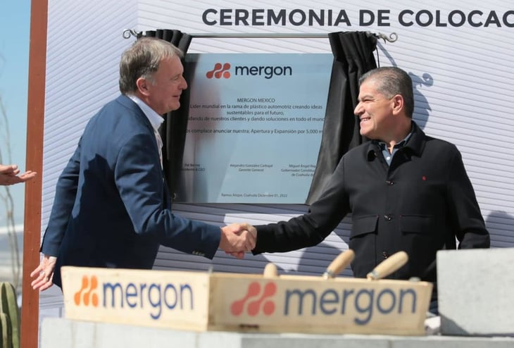 Riquelme inaugura la planta Mergon, en Ramos Arizpe